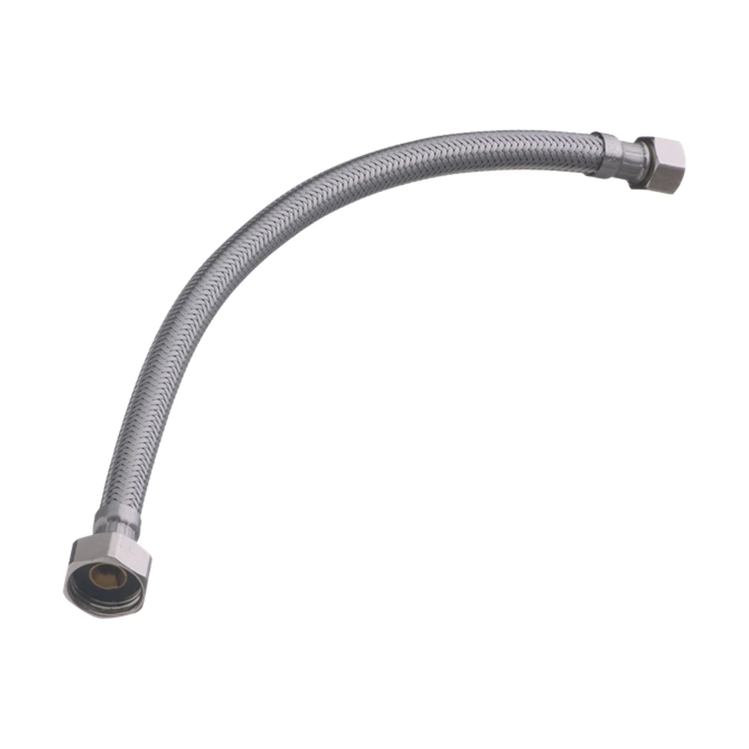 Conjunto llave angular metálica con manguera 16 para inodoro