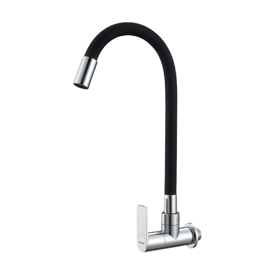 Llave flex para cocina de pared negra